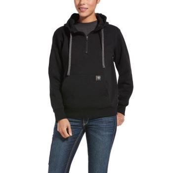 Ariat Rebar Skill Set 1/2 Zip Hoodie μαυρα | Kjvhtfi5