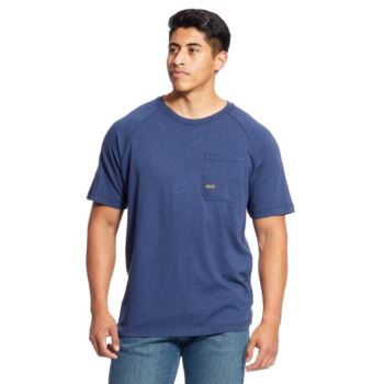 Ariat Rebar βαμβακερα Strong T-Shirt σκουρο μπλε | VlqHAwHA