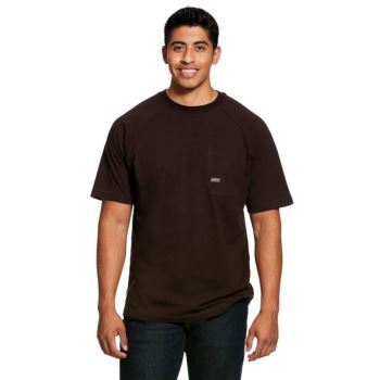 Ariat Rebar βαμβακερα Strong T-Shirt σκούρο καφε | br6ol7mX