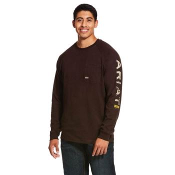Ariat Rebar βαμβακερα Strong σταμπεσ T-Shirt Ganache | lLKgwLVc