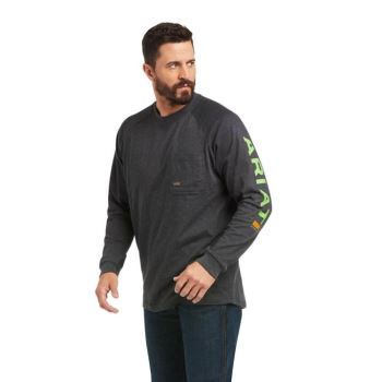 Ariat Rebar βαμβακερα Strong σταμπεσ T-Shirt γκρι ανοιχτο πρασινο | ovPNQGRk