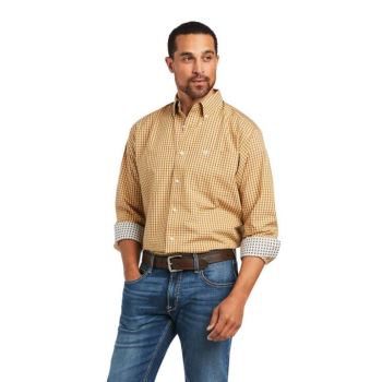 Ariat Wrinkle Free Harvey κλασικα Fit Shirt πορτοκαλι μουστάρδα | mCRarsVF