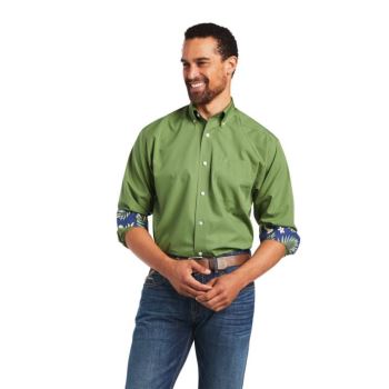 Ariat Wrinkle Free Solid Pinpoint Oxford κλασικα Fit Shirt Dill | qTYRmgXB